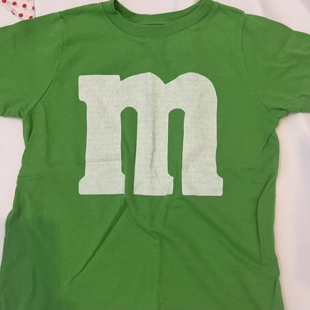 Green M&M Halloween Costume Shirt Kids Size 4
